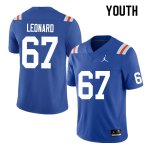 Youth Florida Gators #67 Richie Leonard NCAA Nike Blue Throwback Authentic Stitched College Football Jersey FWG6162NE